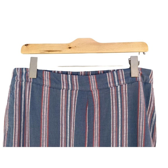 Ana Dark Blue Striped Wide Leg Pants Cotton New Size Large - Picture 3 of 10